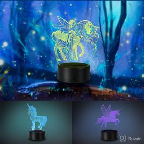 img 4 attached to 🦄 3D Unicorn Night Light with Remote Control - 3-Pattern & 16 Colors - Perfect for Living Bed Room Bar - Best Unicorn Toys Gifts for Boys Girls - Set of 3 Nightlights (Unicorn)