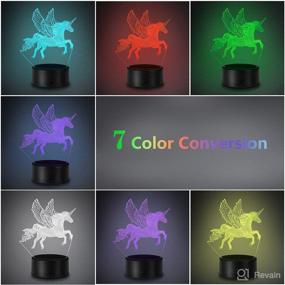 img 1 attached to 🦄 3D Unicorn Night Light with Remote Control - 3-Pattern & 16 Colors - Perfect for Living Bed Room Bar - Best Unicorn Toys Gifts for Boys Girls - Set of 3 Nightlights (Unicorn)