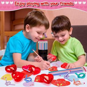 img 2 attached to 28 Pack Kids Valentines Toys: Valentine'S Day Party Favors Set With Heart Cards & Pencils - Perfect Classroom Exchange, School Carnival Game Prizes!
