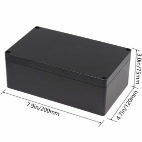 img 3 attached to Водонепроницаемый корпус электрической распределительной коробки из АБС-пластика со степенью защиты IP65 — черный, 7,87 х 4,72 х 2,95 дюйма (200 х 120 х 75 мм) от Zulkit