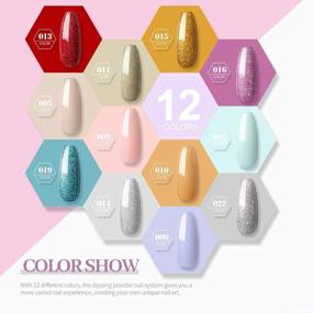 img 1 attached to Valentine'S Day Gifts For Women: Dip Powders Nail Kit Starter 12 Winter Colors With Base & Top Coat, Manicure Set For DIY French Nail Art At Home - No Lamp Needed! Quick Drying