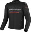 shima drift men's lightweight mesh motorbike jacket with armor pads and width adjustment for summer biking (black, l) logo