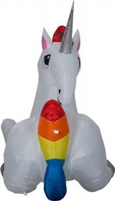 img 2 attached to Add A Touch Of Magic To Your Christmas With Gemmy'S 6' Inflatable Unicorn!