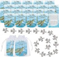 olycraft 150pcs sea turtle mini keepsake appreciation notecards kit mini sea turtle story gifts small turtle card with turtle alloy pendants, gift bags for colleague family friends --silver logo