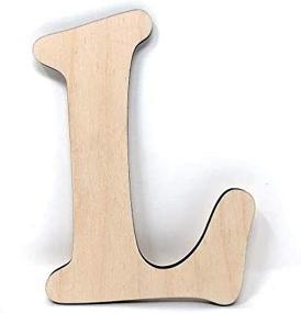 img 1 attached to Set Of 12 Unfinished Wooden Letter L Cutouts - Style #3, 12 Inches Tall By Gocutouts