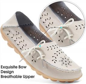 img 2 attached to Women'S Leather Slip-On Casual Loafers For Driving, Walking And Outdoor Wear