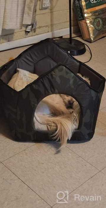 img 1 attached to Pink Cozy Pet Bed Cave Nest For Cats & Small Dogs - Hollypet review by Lloyd Rodriguez