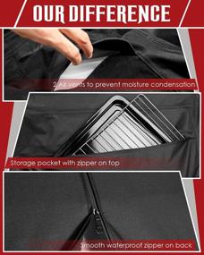 img 3 attached to Kikcoin Heavy Duty Waterproof Barbecue Gas Grill Cover, 55-Inch BBQ Cover Thick 600D Fabric Fade And UV Resistant With Air Vents And Storage Pocket, Cover For Barbecue Grill Black