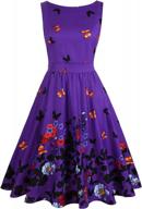 floral vintage swing cocktail dress with pockets - 1950s inspired and sleeveless, perfect for owin women's parties logo