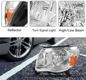 img 2 attached to 💡 BRYGHT Chrome Headlight Assembly for 2005-2011 Toyota Tacoma - Passenger & Driver Side