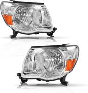 💡 bryght chrome headlight assembly for 2005-2011 toyota tacoma - passenger & driver side логотип