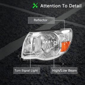 img 3 attached to 💡 BRYGHT Chrome Headlight Assembly for 2005-2011 Toyota Tacoma - Passenger & Driver Side