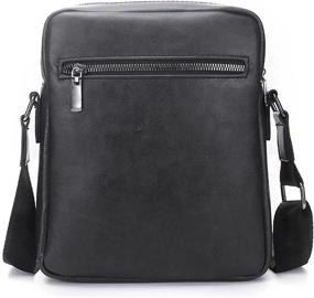 img 3 attached to Compact Leather Shoulder Bag For Men And Women - Perfect For Travel, Outdoor Activities And Business
