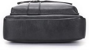 img 1 attached to Compact Leather Shoulder Bag For Men And Women - Perfect For Travel, Outdoor Activities And Business
