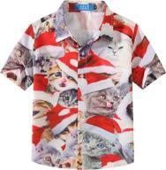 🌺 tropical hawaiian christmas shirts for boys' clothing - tops, tees & shirts logo