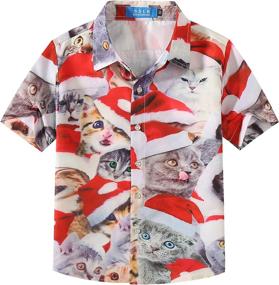 img 4 attached to 🌺 Tropical Hawaiian Christmas Shirts for Boys' Clothing - Tops, Tees & Shirts