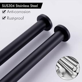 img 1 attached to Modern 2-Arm Swivel Towel Bar In Matte Black Stainless Steel | Wall Mounted For Kitchen Or Bathroom