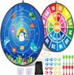 vdealen double sided 28" dart board for kids, 16 sticky balls and 8 darts indoor/outdoor party game toys, birthday gifts for 3-12 year old boys girls logo