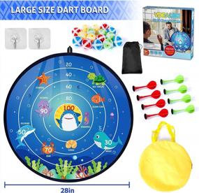 img 1 attached to Vdealen Double Sided 28" Dart Board For Kids, 16 Sticky Balls And 8 Darts Indoor/Outdoor Party Game Toys, Birthday Gifts For 3-12 Year Old Boys Girls