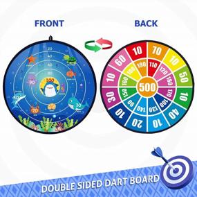 img 3 attached to Vdealen Double Sided 28" Dart Board For Kids, 16 Sticky Balls And 8 Darts Indoor/Outdoor Party Game Toys, Birthday Gifts For 3-12 Year Old Boys Girls
