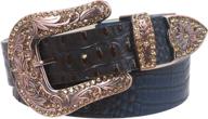 western crocodile print rhinestone leather women's accessories ~ belts logo