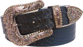 img 2 attached to Western Crocodile Print Rhinestone Leather Women's Accessories ~ Belts