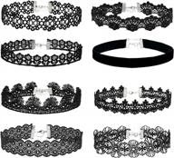 набор из 8 женских черных кружевных ожерелий-чокеров шириной 1,2 дюйма - идеальный подарок для женщин от milakoo логотип