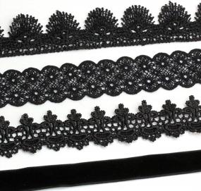 img 3 attached to Set Of 8 Women'S Black Lace Choker Necklaces With 1.2 Inch Width - Ideal Gifts For Women By MILAKOO