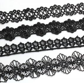img 2 attached to Set Of 8 Women'S Black Lace Choker Necklaces With 1.2 Inch Width - Ideal Gifts For Women By MILAKOO