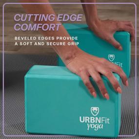 img 1 attached to Moisture-Resistant EVA Yoga Block By URBNFit - Improve Balance And Flexibility At Home Or Gym - High-Density Foam Block With Free PDF Workout Guide