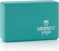 moisture-resistant eva yoga block by urbnfit - improve balance and flexibility at home or gym - high-density foam block with free pdf workout guide logo