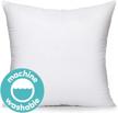 hypoallergenic 17 x 17 moonrest square pillow insert with 100% polyester microfiber fill and woven cotton blend cover - perfect for decorative pillow couch sofa bed cushions logo
