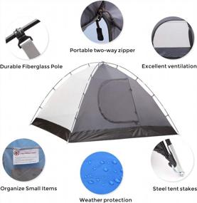 img 2 attached to SEMOO 3-Person Backpacking Tent With Double Layers, Lightweight And Easy Setup For All Seasons - Ideal For Camping, Hiking, And Traveling With Your Family.