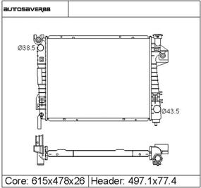 img 1 attached to Авторадиатор AUTOSAVER88 ATRD1051 для Dodge Ram 1500 2004-2008, Ram 2500 3500 2005-2009 5.7L V8 совместимый.