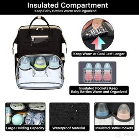 img 3 attached to Multifunctional 3-in-1 Diaper Backpack with USB Port and Foldable Baby Bed - 🎒 Travel Bassinet Bag for Baby. Insulated Bottle Warmer and Changing Station for Dad/Mom (Bag+Crib+USB)