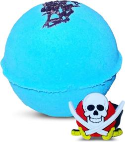 img 4 attached to Surprise Your Kids With A Bubble Bath Bomb & Pirate Ring Toy - Natural Ingredients, Moisturizing Oils And Baby Shark Aroma - Giftable Box!