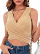 sparkling v neck tie back crop top for women - perfect for clubwear and going out logo