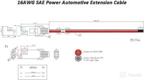 img 1 attached to 1PCS 16AWG SAE Power Automotive Extension Cable 2 Pin Quick Disconnect DC Connector 🔌 Cord Plug 12V 30CM with Waterproof Cap for Motorcycle Car Battery Jump Starter Solar Application