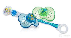 img 3 attached to 🍼 Nuby Brites Combo - 2 Classic Oval Pacifiers and 1 Pacifinder Set, Assorted Colors