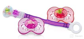 img 2 attached to 🍼 Nuby Brites Combo - 2 Classic Oval Pacifiers and 1 Pacifinder Set, Assorted Colors