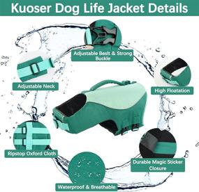 img 2 attached to 🐶 Kuoser Dog Life Jacket: Ripstop Vests for Boating, High Floatation & Reflective, Rescue Handle for Small, Medium, Large Dogs