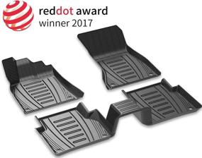 img 4 attached to 🚗 Custom Fit TPE All Weather Floor Mats for Audi Q5 2009-2017 - Full Set Car Mats in Black