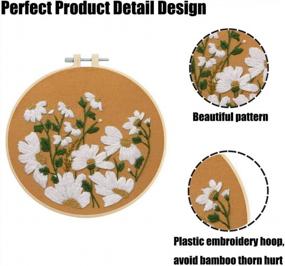 img 2 attached to Embroidery Starter Kit For Beginners: Cross Stitch, Floral Pattern Clothes, Embroidery Hoops & More!