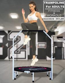 img 3 attached to DARCHEN 350LBS Spring Rebounder Mini Trampoline For Adults Fitness Exercise Workout With Handle Bar Handrail, Small Indoor Trampoline For Kids [40 Inches]