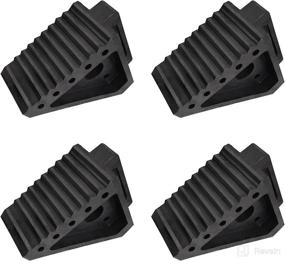 img 4 attached to 🚧 HOXWELL Heavy Duty Rubber Wheel Chocks - 4 Pack, Premium Chocks for Cars, Travel Trailers, RVs, Trucks, and ATVs (4 pcs, Black) - 8-inch x 4-inch x 6-inch