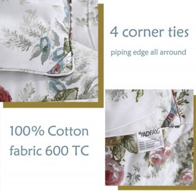 img 2 attached to FADFAY Floral Comforter Set King Size 3 Pcs All Season Down Alternative Duvet Insert Shabby Retro Vintage Rose Bedding 100% Cotton Fabric Microfiber Filled Lightweight Farmhouse Quilt 2 Pillowcases