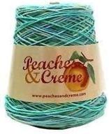 🍑 peaches & creme (cream) cotton yarn 14 oz. cone (ocean stripes): luxurious and versatile knitting and crochet material! logo