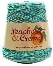 img 2 attached to 🍑 Peaches & Creme (Cream) Cotton Yarn 14 oz. Cone (Ocean Stripes): Luxurious and Versatile Knitting and Crochet Material!