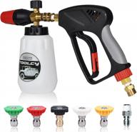 5000 psi toolcy foam cannon kit with 5 pressure washer nozzle tips & 1/4" quick connector - industrial grade, quick release! logo