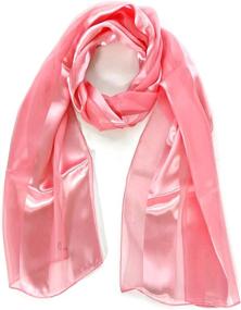 img 2 attached to Silky Chiffon Striped Scarves For Women: Lightweight, 60" Long, In Gold, Red, Pink, And Black - Perfect Neck Accessory